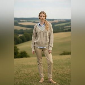 Polo Ralph Lauren Unisex Beige V-Neck Sweater